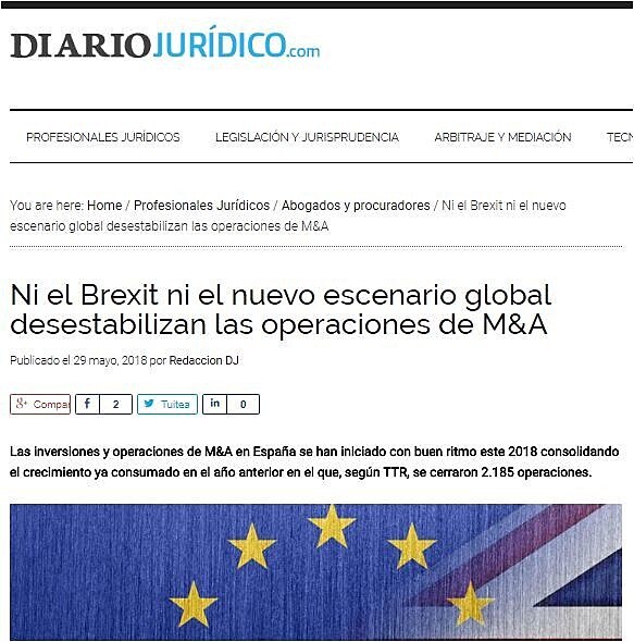Ni el Brexit ni el nuevo escenario global desestabilizan las operaciones de M&A